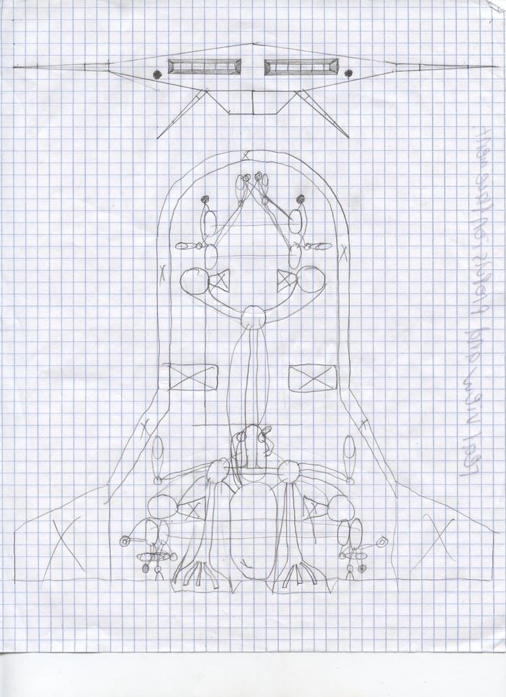 Rough sketch of how I was planning on creating the propulsion system and how I had planned to feed reactants.