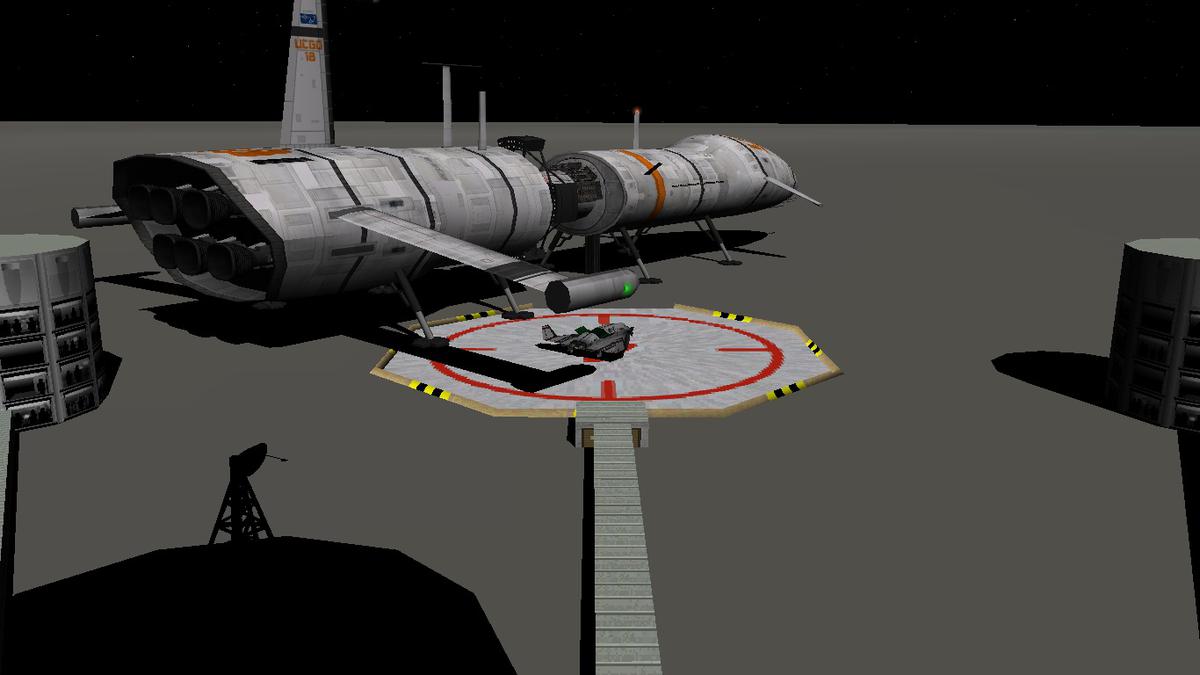 Saddle Up - The Arrow Freighter has arrived, ready to load supplies and head to Jupiter, after rendezvous with the ATV DGIV in Lunar orbit.