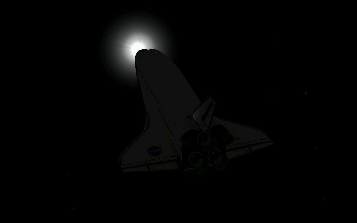 Shuttle and sun