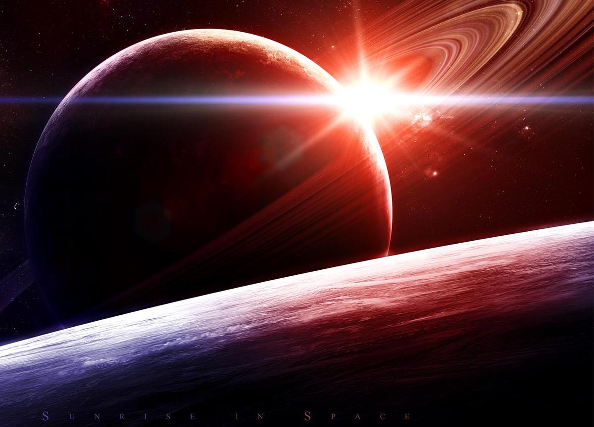 Smaller Sunrise in Space for backround purposes.