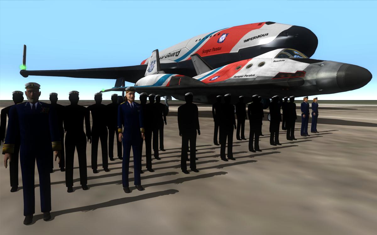 Terran Space Guard
All completed UMmus and the planned ones lined up in front of the XR2 Resolute and the XR5 Impervious.