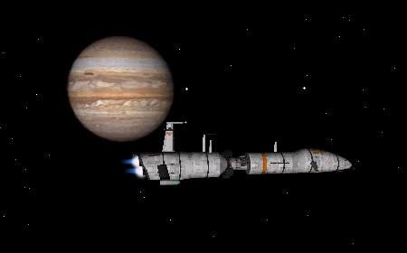 The arrow during a pro grade burn to boost it's orbit