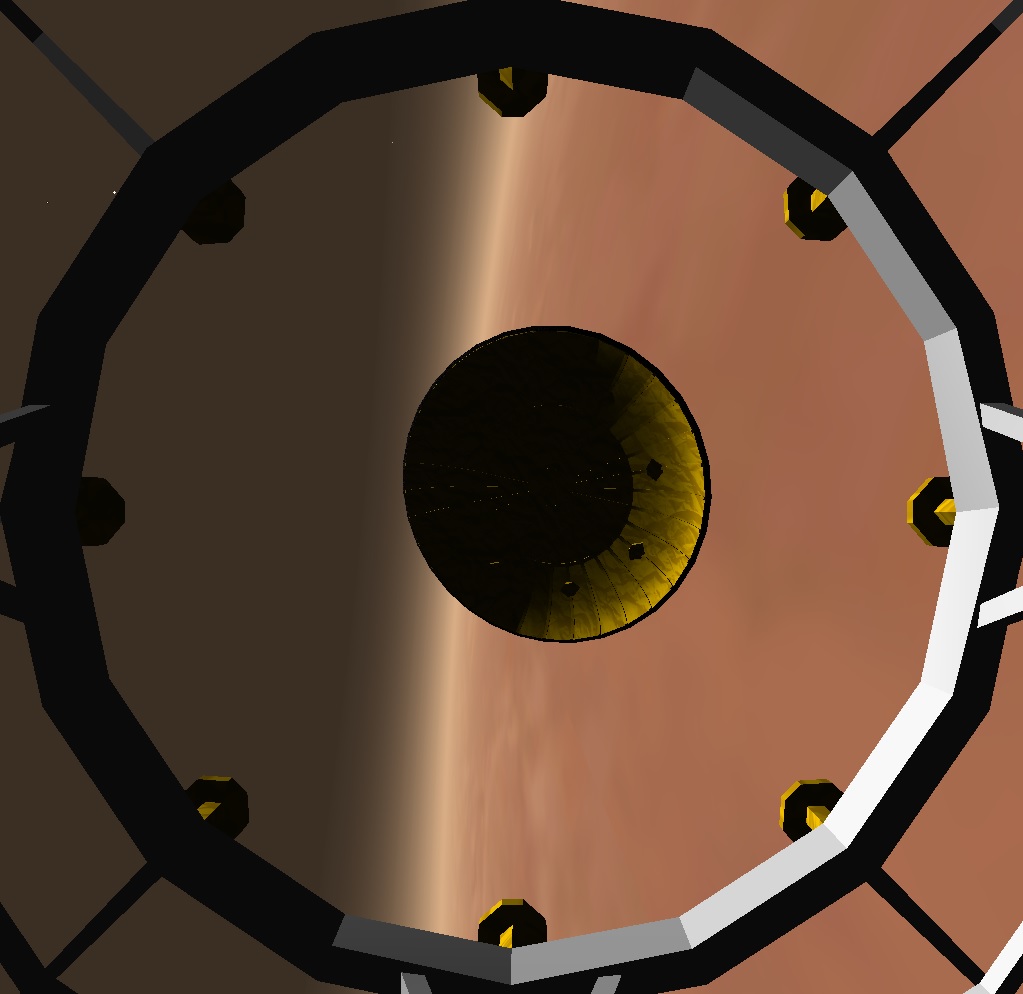 The BM Lander carrying mission cargo re-entering the Martian atmosphere. Image detaching the heat shield.