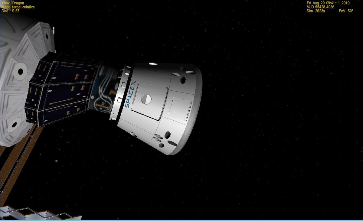 The fruit of my endeavors. I had barely enough fuel to make it, docking with 18.2 left in my main propulsion.