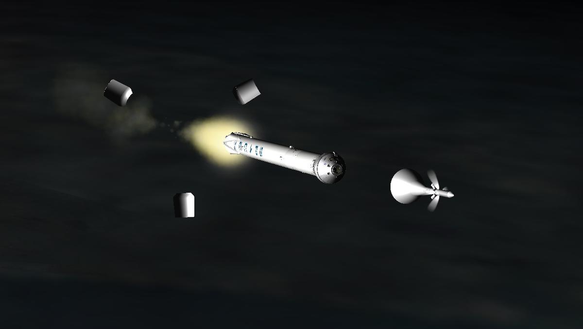 The Orion's LAS and fairings jettison.