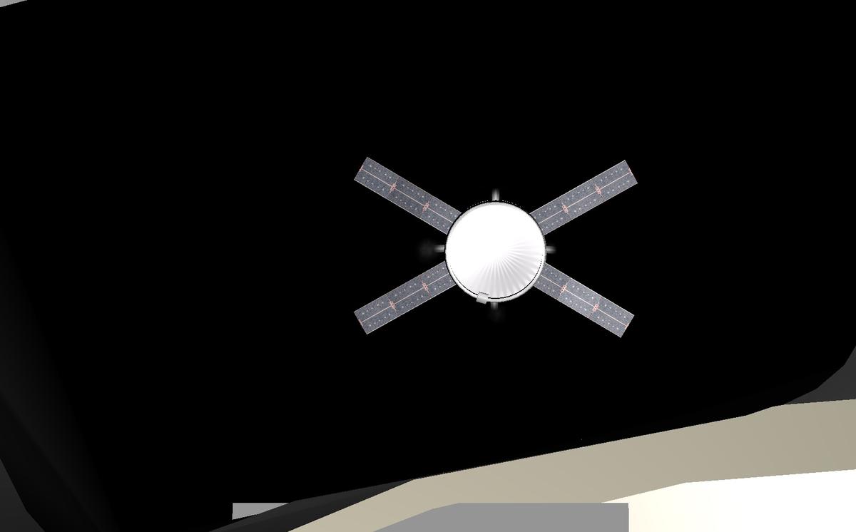 The Service Module departing as seen from the cockpit of the Orion CM.