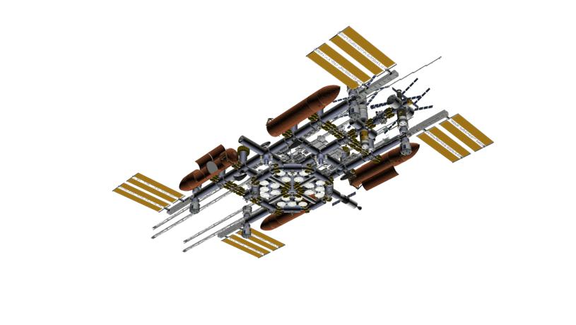 This is the bottom or Nadir view of the station.