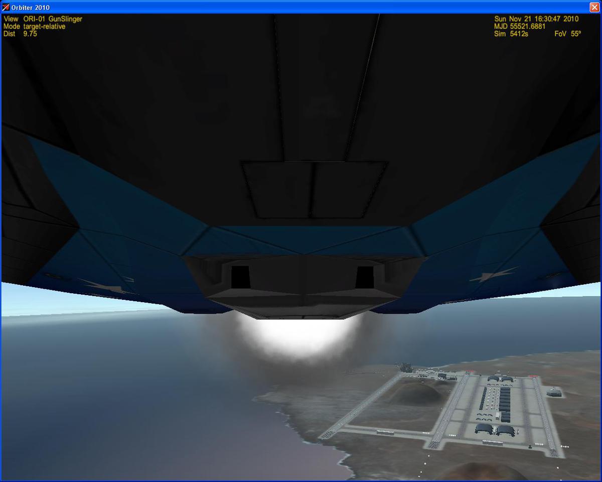 Turning to accent profile angle, the onboard camera mounted on the underside of the vessel captures a picture of Ascension as it falls away from the s