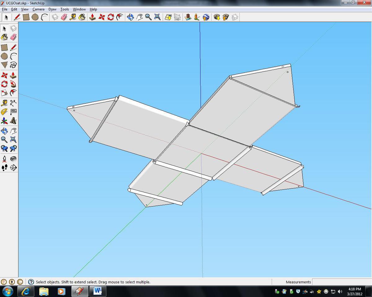 UCGOsat development: Shot 2. Viewing from the future "back."