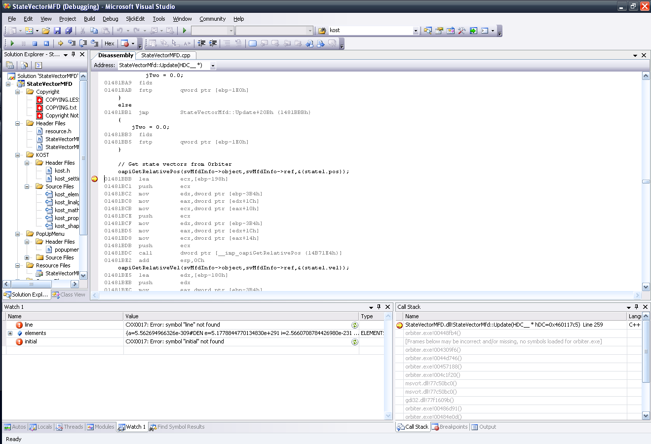 Upgrading State Vector MFD to KOST 0.75