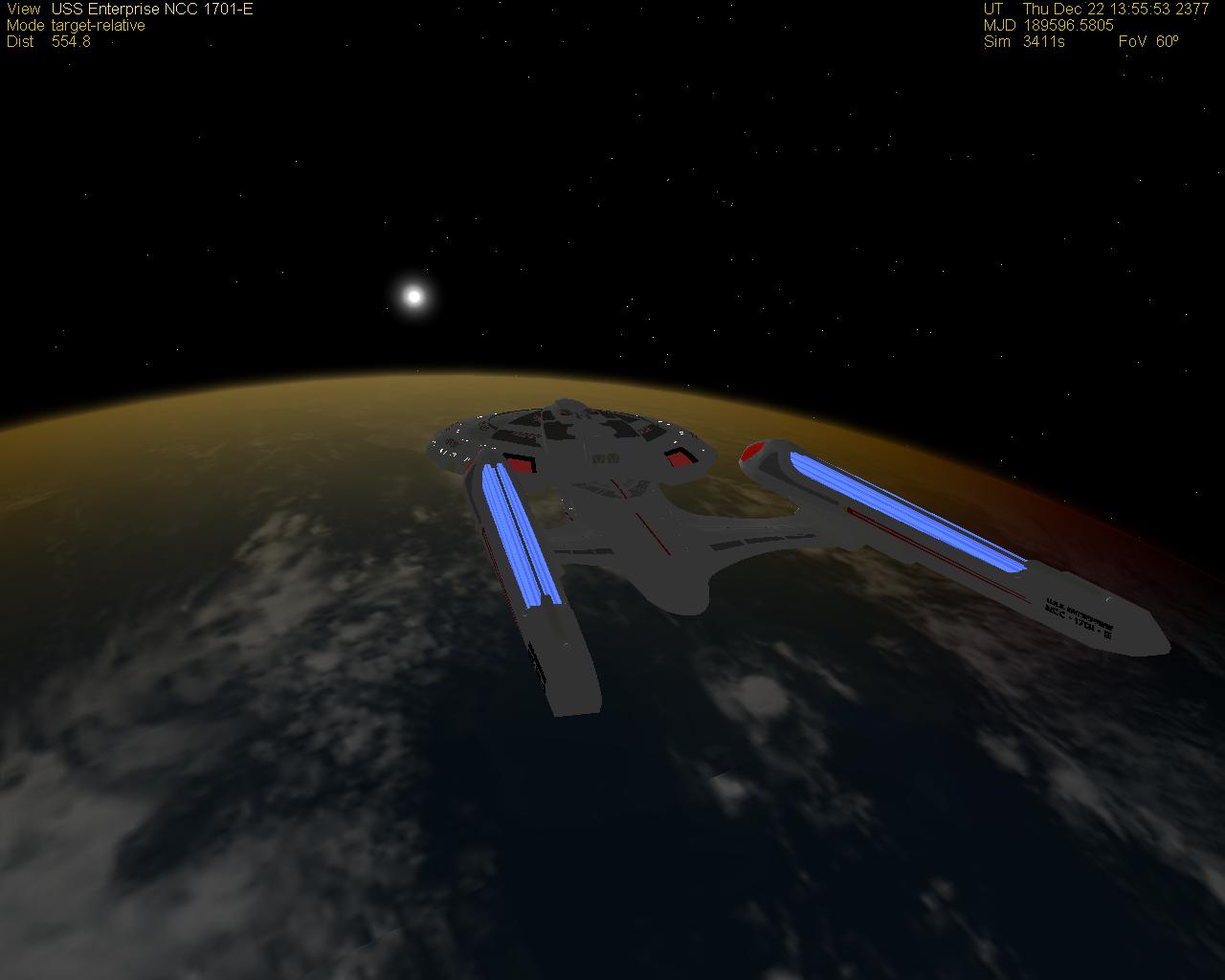 USS Enterprise NCC 1701 E (above earth)