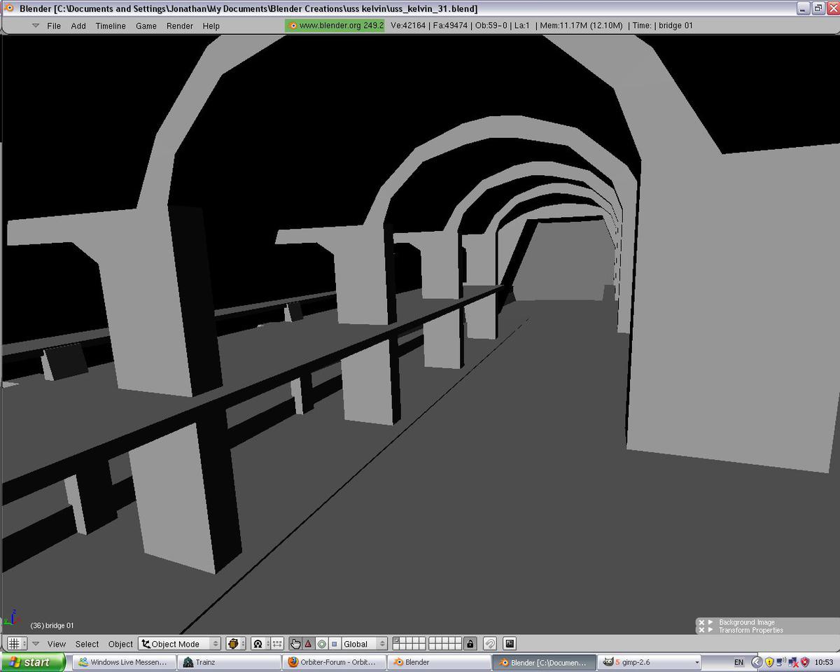 view inside shuttle bay
