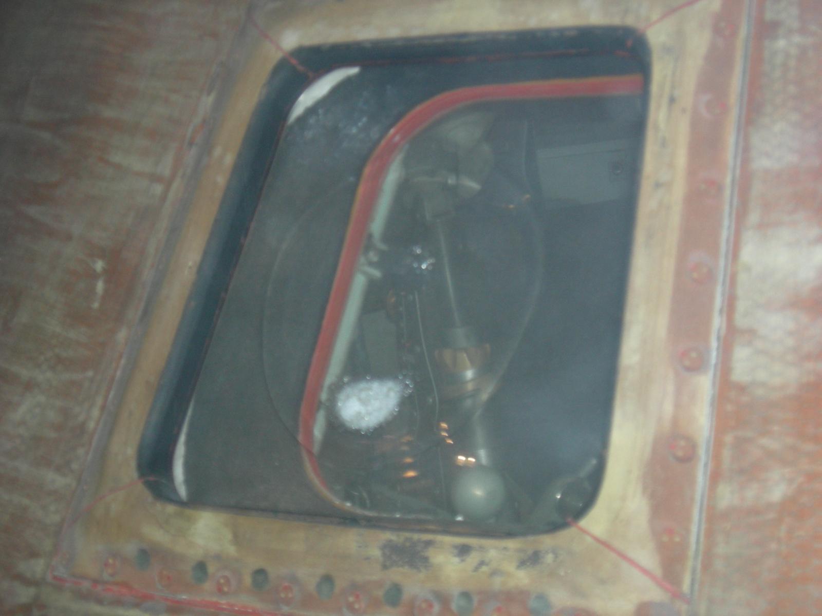 Window 1 of Kitty Hawk, with a visible white spot on the window that appeared to be cracked.