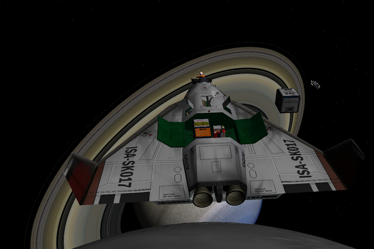 working at the outside of a DGIV while orbiting one f the smallest moons exsisting