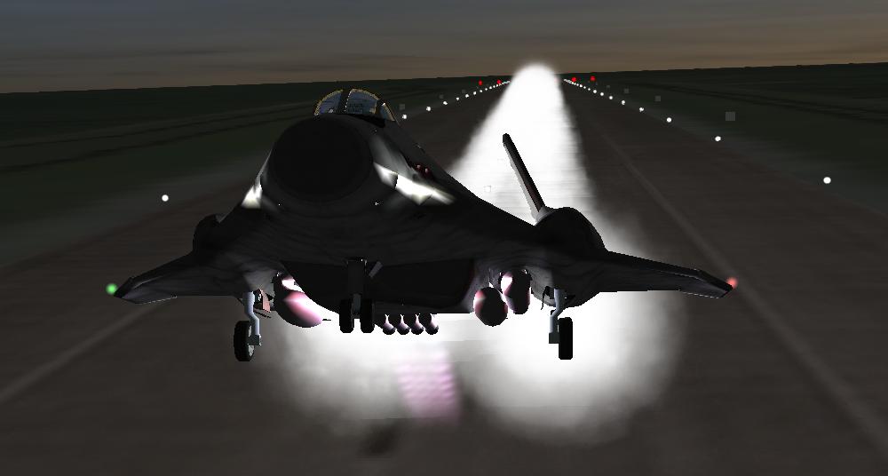 XR2 with RATO, SRBs and 500 gallon drop tanks taking off from KSC.