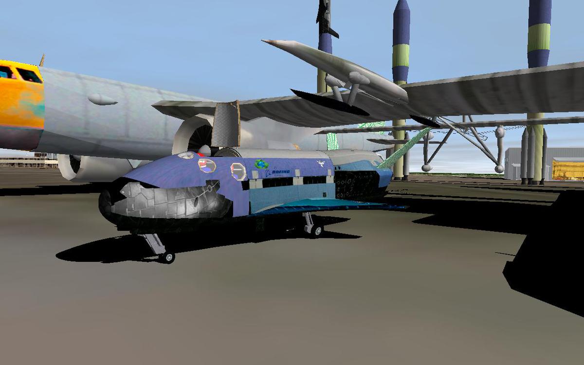 ZTC Fleet for photo-ops.  The Icarus looks mighty small next to a 747 engine!